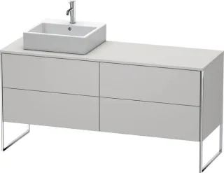 Duravit XSquare Konsolenwaschtischunterbau bodenstehend Nordic Weiß Seidenmatt 1600x548x778 mm - XS4 XS4924L3939