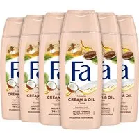 FA Duschgel Duschcreme Cream & Oil Cacao, 6x 250 ml, 6-tlg., milde & vegane Formel, verwöhnender Duft