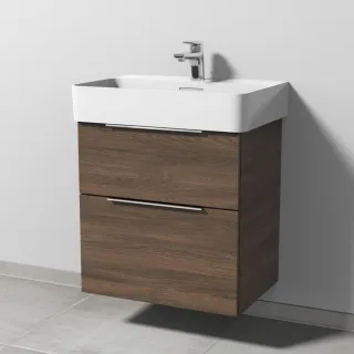 Sanipa 3way Waschtischunterbau zu Laufen VAL Waschtisch mit 2 Auszügen, Eiche-Arizona UM82180