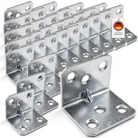 HOOZ Winkelverbinder Balkenverbinder Set 30 mm verzinkter Stahl für Innen & Außen 30 Stück, LxB: 36x30 mm, verzinkt, (L-Winkel für Holz, 30-St., Lochwinkel), Stabile Eck Montagewinkel aus verzinktem Stahl