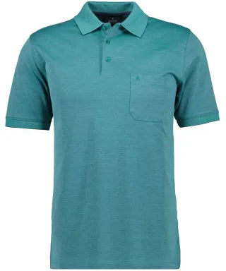 RAGMAN - Softknit-Polo mit Brusttasche, kurzarm Smaragd - Gr. - M