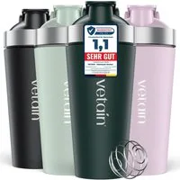 VETAIN Protein Shaker Edelstahl 700ml - 100% Auslaufsicher, Außen gravierte Messskala - Frei von BPA & DEHP - Spülmaschinenfest