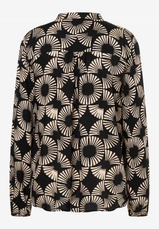 MORE & MORE - Viskosebluse mit Print schwarz - Gr. - 36