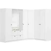 OTTO home Schrank-Set Mehrzweckschrank Aktenschrank Möbel Mietswohnung Schlafzimmer YLVA, (Set, 3-St., Schenkelmaß: 266x162 cm, Höhe 197 cm), skandinavischer Style mit Rahmenfront und Knopfgriffen MADE IN GERMANY