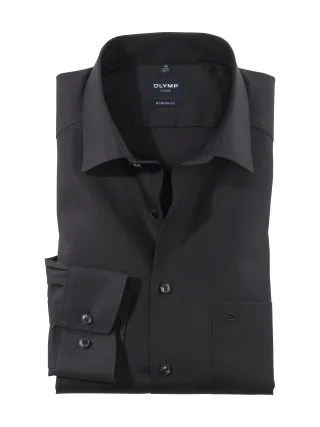 OLYMP - Modern Fit : Hemd Extra langer Arm schwarz - Gr. - 41