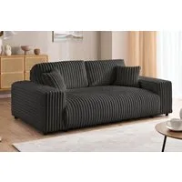 S-Style Möbel 2-Sitzer Sofa Mollis aus Plüschcord mit hohem Sitzkomfort, mit Wellenfederung