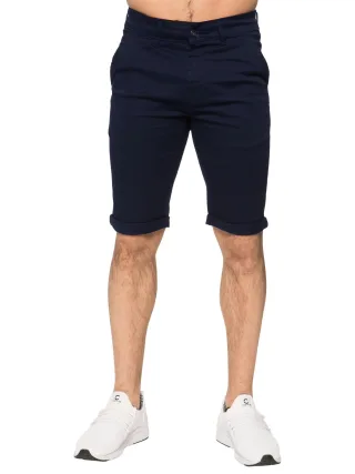 Enzo | Herren Slim Fit Stretch Chino Shorts - Marine