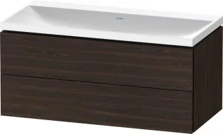 Duravit L-Cube c-shaped Set wandhängend Nussbaum gebürstet Matt 1000x480x480 mm - LC6952N69690000 LC6952N69690000