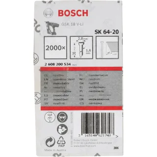 Bosch Senkkopf-Stift SK64 20NR, 38 mm Edelstahl - 2608200534