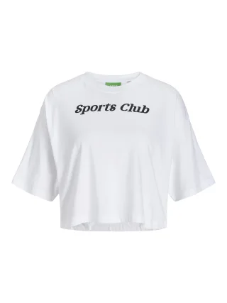 JJXX - JXANDREA LOOSE SS CROPPED PRINT TEE JRS bright white - Gr. - M