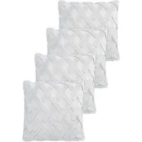 Aspero Dekokissen 4er Set Kissenbezüge Sofia, Plüsch Couchkissen 45 x 45 cm mit Cashmere Feeling