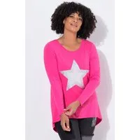 Angel of Style T-Shirt T-Shirt A-Linie Metallic Stern Langarm