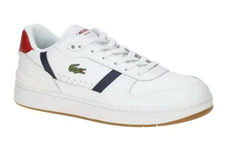 Lacoste 48SMA0094_407 T-CLIP SET Herren Court Sneakers in Wei?/Navy/Rot