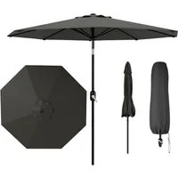 GarveeMore Sonnenschirm 270 cm mit Kurbelbedienung & Neigefunktion,UV50+ wasserabweisend, robuster Gartenschirm mit 8 Rippen für Garten,Terrasse,Balkon & Pool