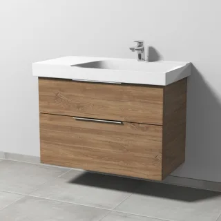 Sanipa 3way Waschtischunterbau zu Geberit Xeno2 Waschtisch mit 2 Auszügen, Eiche-Kansas UM66359