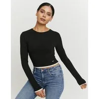 Tally Weijl Langarmshirt STSCOCUFFA Baumwollmischung, Basic Shirt, bauchfrei