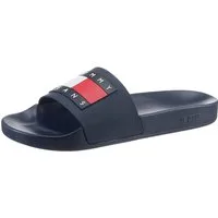 Tommy Jeans TOMMY JEANS POOL SLIDE ESS Badepantolette, Sommerschuh, Poolslides, Schlappen, mit plakativer Logoflag