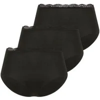 YSABEL MORA Taillenslip BASIC COLLECTION COTTON WITH LACE (3er Pack) hochgeschnitten und mit zarter Spitze verfeinert