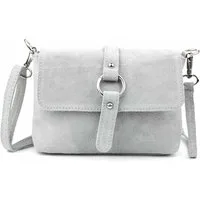 ITALYSHOP24 Schultertasche Made in Italy Damen Leder Tasche Umhängetasche Handtasche CrossOver, Schultertasche CrossBody Wildleder Abendtasche Echtleder Messenger