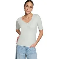 Zero Kurzarmshirt Damen mit Raffung (1-tlg) Raffung