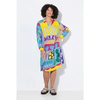 Angel of Style Jerseykleid Midikleid A-Linie Allover-Muster Langarm