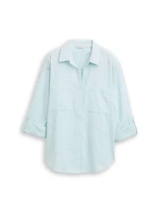 Tom Tailor - Bluse mit Brusttaschen new blue haze - Gr. - 38