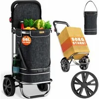monzana Einkaufstrolley, 2in1 56L bis 50 kg klappbar abnehmbare Tasche Handwagen Einkaufswagen