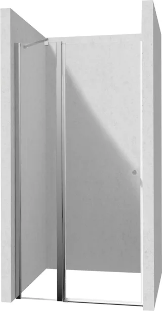 Neuesbad schwenkbar Dusche Tür, Chrom, 120 cm mit Weißglas NB1DEKTSU045P1