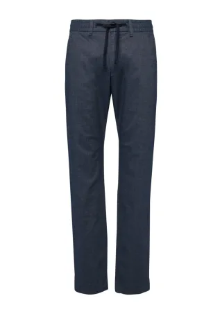 s.Oliver Red Label - Phoenix: Fein gemusterte Chino mit Elastikbund blau - Gr. - 32