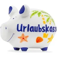 Wurm Spardose KCG Sparschwein "Urlaubskasse" Keramik, Bunt (B/H/T) 12x9x9cm