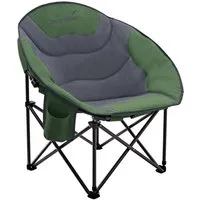 Skandika Campingstuhl Moonchair Sirkka Gartenstuhl, Faltsessel bis 150 kg, klappbar, faltbar (stabiles Rahmensystem, praktische Seitentasche), gepolstert, Tragegriff, Kühlfach, Anti-Rutsch-Füße, Mondsessel Camping