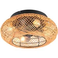 Reality Leuchten Deckenleuchte LILLESAND Deckenventilator mit Beleuchtung Fernbedienung Timer 3Stufen, Timerfunktion, Ventilatorfunktion, ohne Leuchtmittel, Leuchtmittel wechselbar, warmweiß - kaltweiß, Deckenventilator exkl. 4xE27 Leuchtmittel, Somm