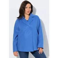 Ulla Popken Sommerjacke Fleece-Cabanjacke A-Linie Reverskragen Langarm
