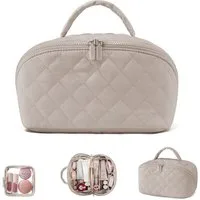 Zaewry Kosmetiktasche Damen Kosmetiktasche, Umfangsreich Kapazität Reise Make-up Tasche, Schlichter Optik Tragbarer Make-up Tasche,Weit geöffnete Tasche