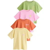 Next T-Shirt Oversized Fit T-Shirts mit Grafik, 4er-Pack (4-tlg)