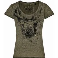 Hangowear Trachtenshirt Trachtenshirt Damen - GISMARA - dunkelgrün