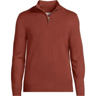CashTouch Feinstrick-Pullover mit Reißverschluss, Herren,  Braun, Polyester, by Lands' End