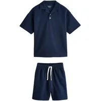 Next Shirt & Shorts Kurzärmeliges, strukturiertes Poloshirt + Shorts (2-tlg)