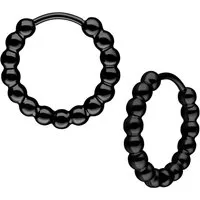 Wildcat Paar Ohrhänger Little Basic Bubble Hoops Pairs - Schwarz, 12,0 mm, Chirurgenstahl 316L - wasserfest, langlebig, hautverträglich
