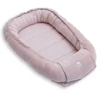Loolay Kuschelnest BABYNEST SOLO Premium Babyausstattung - Baumwolle & Samt Velours, (MUSTER: ROSA Samt Velour/ Mini PUNKTE Rosa, 1-tlg., Liebevoll handgefertigt Nestchen! Geborgenheit Komfort für Neugeborene), Premium Ausstattung - 100% Europäische 