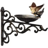 relaxdays Vogeltränke Gusseisen Wand, Bronze