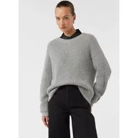 comma Longpullover Strickpullover Pullover im Relaxed Fit mit Glitzergarn