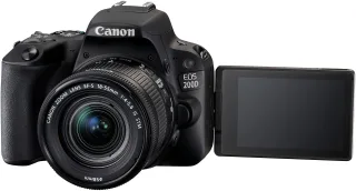 Canon EOS 200D [24.2MP Live View WiFi 3"] schwarz inkl. EF-S 18-55mm 1:40-56 IS STM Objektiv