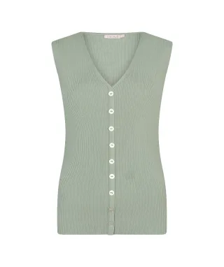 Esqualo - Ärmelloses Stricktop grün - Gr. - M