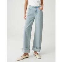 OPUS 7/8-Jeans Miva breath aus Denim mit geradem Beinverlauf Aufschlag am Saum, 5-Pocket-Design, elastischer Stoff