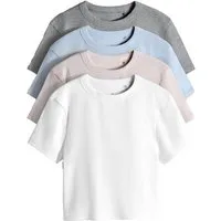 The Set T-Shirt 4er-Pack The Set Gerippte, enge Cropped-T-Shirts (4-tlg)