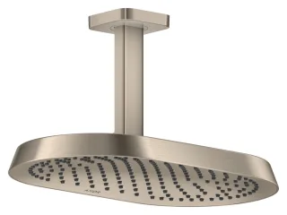 Hansgrohe AXOR ShowerSphere Kopfbrause 370/220 1jet EcoSmart mit Deckenanschluss, Brushed Nickel, 39 39761820