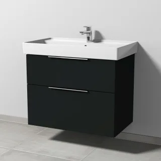 Sanipa 3way Waschtischunterbau zu Villeroy & Boch Collaro Waschtisch mit 2 Auszügen, Vulkan-Matt UP8361V