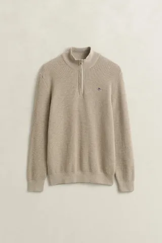 GANT - Troyer aus strukturierter Baumwolle oat melange - Gr. - L