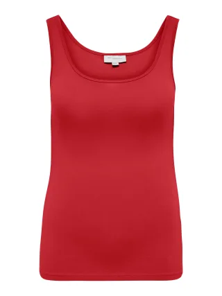 ONLY CARMAKOMA - CARTIME LIFE TANK TOP JRS mars red - Gr. - M-46/48